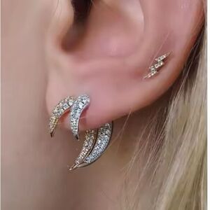 Elegant Silver Earrings horn style